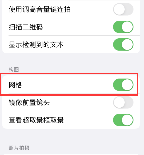 邻水苹果手机维修网点分享iPhone如何开启九宫格构图功能 