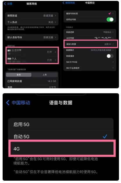 邻水苹果手机维修分享iPhone14如何切换4G/5G? iPhone14 5G网络切换方法 