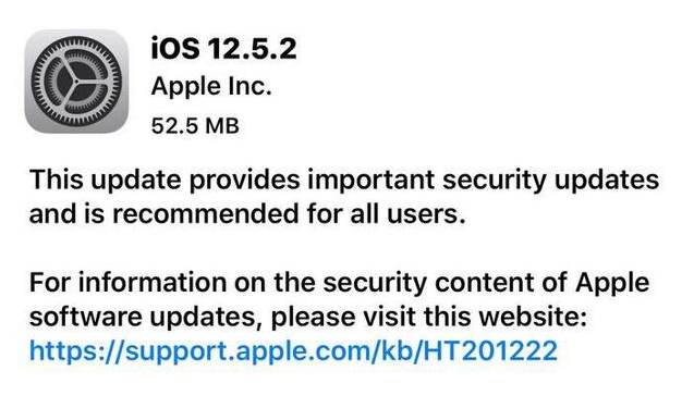 邻水苹果手机维修分享iOS12.5.2发布，建议所有老苹果用户安装 